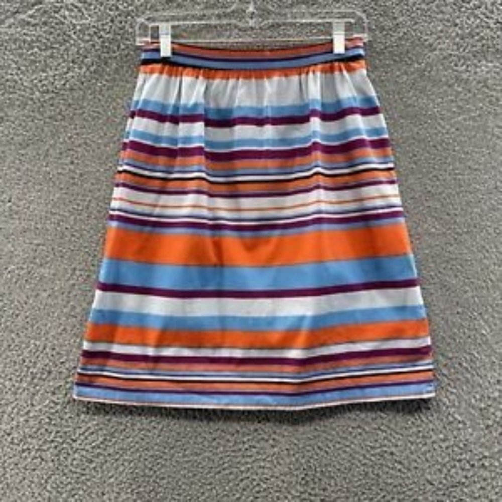 J. Crew Skirt Women's 2 Multi Colored Striped Pocket Tube Skirt Ladies 2